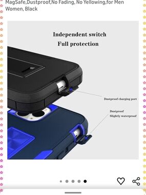 Rugged Dual-Layer Protective IPhone 15 Pro Case in Black